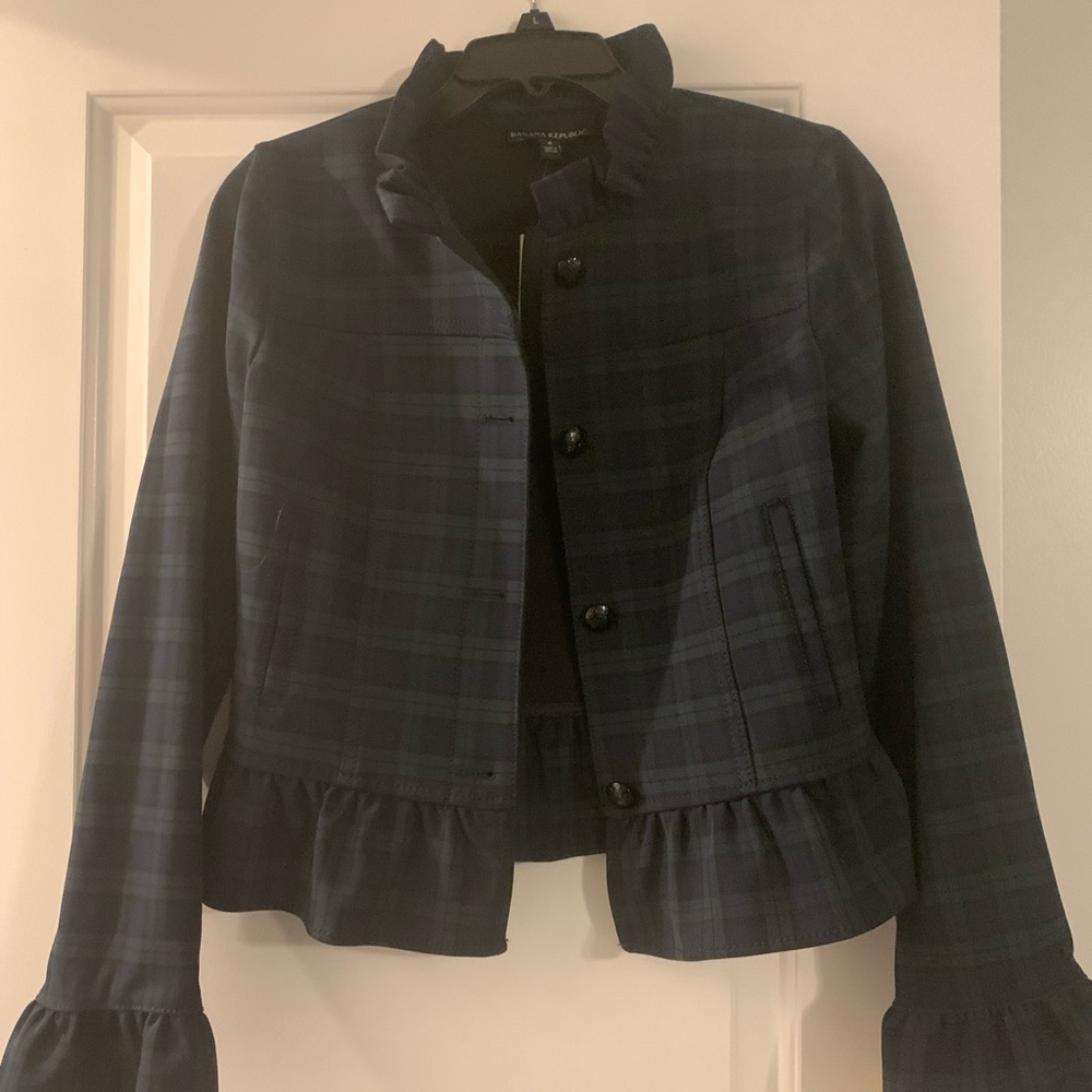 Banana republic cropped plaid jacket